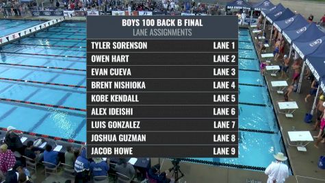 CIF-SS Div. 4 Boys 100 Backstroke B-Final