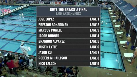 CIF-SS Div. 4 Boys 100 Breaststroke A-Final