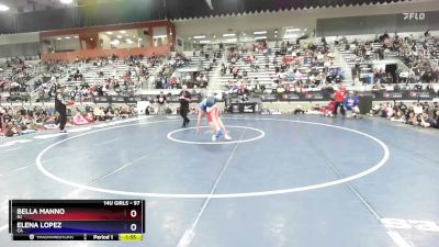 97 lbs 1st Place Match - Bella Manno, NJ vs Elena Lopez, CA