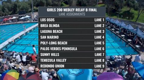 CIF-SS Div. 2 Girls 200 Medley Relay B-Final