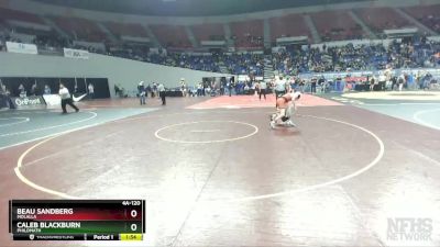 4A-120 lbs Champ. Round 1 - Beau Sandberg, Molalla vs Caleb Blackburn, Philomath