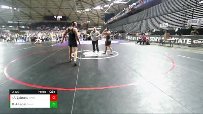 1A 220 lbs 3rd Place Match - Anthony Zebrano, Wahluke vs Bryan Juarez-Lopez, Omak