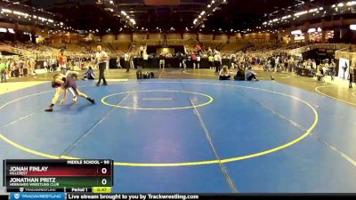 90 lbs Cons. Round 3 - Jonah Finlay, Hillcrest vs Jonathan Pritz, Hernando Wrestling Club