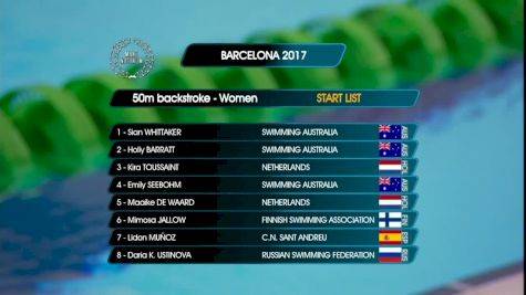 Barcelona Women's 50m Back Final