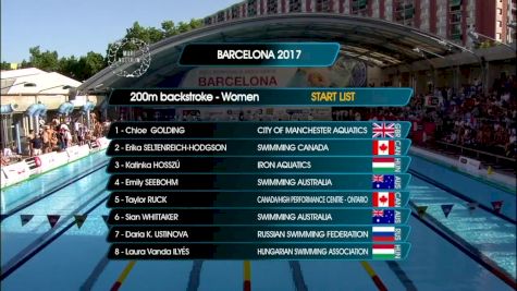 Barcelona Women's 200m Back Final