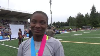 Bria Mack after the girls 100 at Brooks PR