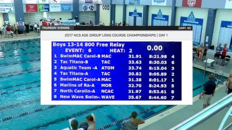 2017 NCS LC Champs | Girls 13-14 800m Freestyle Relay Heat 3