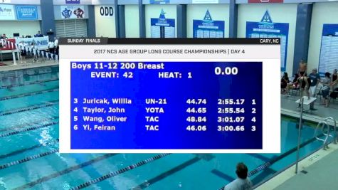 2017 NCS LC Champs | Girls 13-14 100m Freestyle B-Final