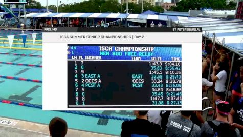 2017 ISCA Sr. Champs | Men 800m Freestyle Relay Heat 1