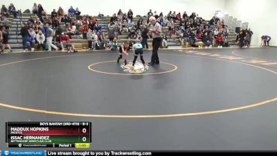 B-3 lbs Semifinal - Maddux Hopkins, Pack732 vs Issac Hernandez, Bettendorf Wrestling Club