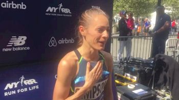 Jenny Simpson after winning sixth 5th Ave Mile Title