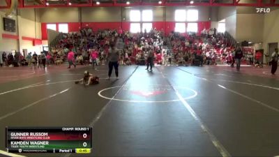 50 lbs Champ. Round 1 - Kamden Wagner, Tiger Youth Wrestling vs Gunner Russom, River Rats Wrestling Club