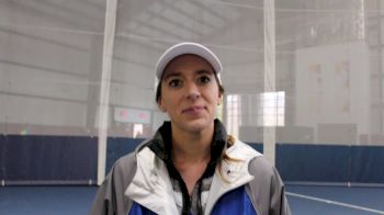 Christopher Newport coach Sarah Lagasse after the best finish for a D3 South team ever