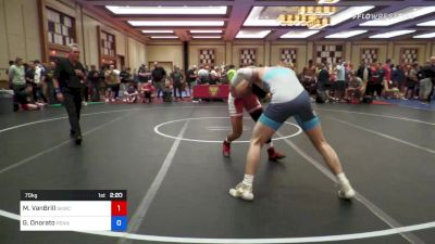 70 kg Quarterfinal - Mike VanBrill, Skwc-rtc vs Gabriel Onorato, Pennsylvania RTC