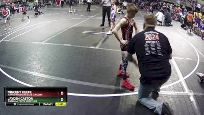 70 lbs Champ. Round 2 - Vincent Keefe, Hawks Wrestling Club (Lincoln) vs Jayden Castor, Ogallala Youth Wrestling