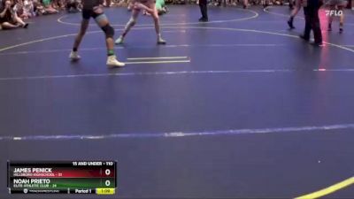 110 lbs Round 1 - James Penick, Hillsboro Highschool vs Noah Prieto, Elite Athletic Club