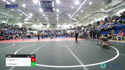 74 lbs Rr Rnd 3 - Payton Mccall, Broken Arrow Wrestling Club vs Emerson Rollings, Tulsa Blue T Panthers