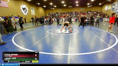 145 lbs Cons. Round 7 - Tytus Dimmer, Clovis West vs Logan Ladd, Turlock