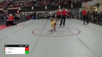 37 lbs Semifinal - Tel Gierke, Miles City Wrestling Club vs Brody Selle, Project Wrestling
