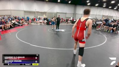 152 lbs Round 2 (6 Team) - Leandro (LJ) Araujo, North Dakota Blue vs Branson Weaver, Indiana