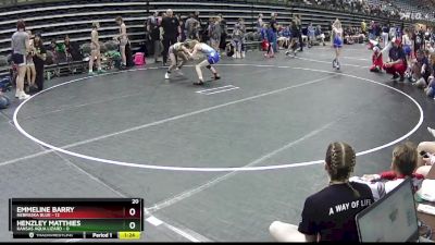 73 lbs Semis & 1st Wrestleback (8 Team) - Emmeline Barry, Nebraska Blue vs Henzley Matthies, Kansas Aqua Lizard