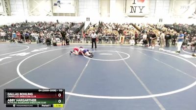 110 lbs 1st Place Match - Dallas Bohling, Crown City Wrestling Club vs Abby Hargarther, Ruthless Aggression Wrestling Club