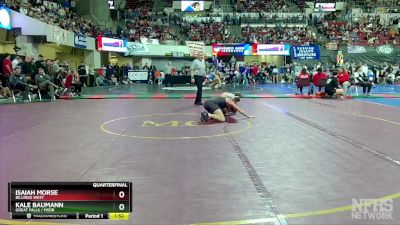 AA - 152 lbs Quarterfinal - Isaiah Morse, Billings West vs Kale Baumann, Great Falls / MSDB