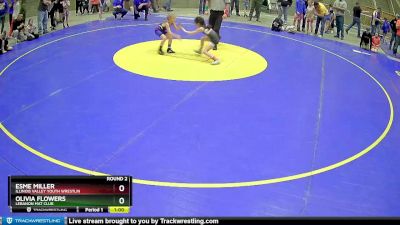 50 lbs Round 2 - Esme Miller, Illinois Valley Youth Wrestlin vs Olivia Flowers, Lebanon Mat Club