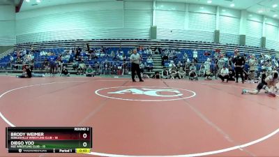 110 lbs Round 2 (6 Team) - Brody Weimer, Noblesville Wrestling Club vs Diego Yoo, HSE Wrestling Club