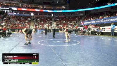 3A-157 lbs Cons. Round 5 - Nolan Riddle, Fort Madison vs Wyatt Vlasek, Prairie, Cedar Rapids