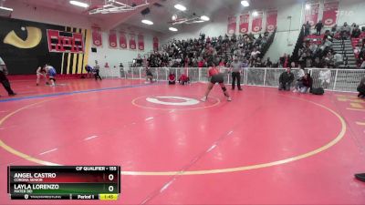 155 lbs Semifinal - Angel Castro, Corona Senior vs Layla Lorenzo, Mater Dei