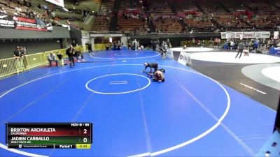 86 lbs Quarterfinal - Jadien Carballo, Wolf Pack WC vs Brixton Archuleta, California