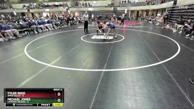 127 lbs Quarterfinals (8 Team) - Michael Jones, LaCrosse Aquinas vs Tyler Reed, Apple Valley