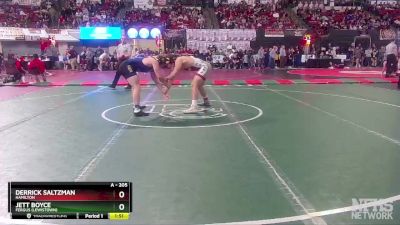 A - 205 lbs Semifinal - Derrick Saltzman, Hamilton vs Jett Boyce, Fergus (Lewistown)