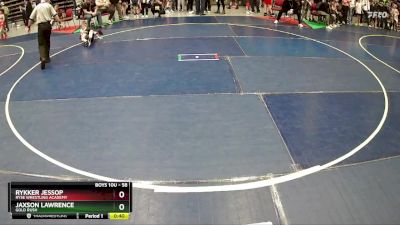 58 lbs Cons. Semi - Jaxson Lawrence, Gold Rush vs Rykker Jessop, Ryse Wrestling Academy