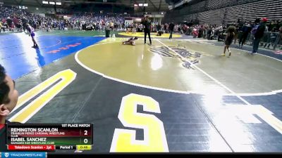 68 lbs 1st Place Match - Remington Scanlon, Franklin Pierce Cardinal Wrestling Club vs Isabel Sanchez, Damaged Ear Wrestling Club