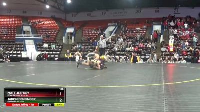 106 lbs Quarterfinals (8 Team) - Matt Jeffrey, Fowlerville HS vs Jaron Bensinger, Gaylord HS