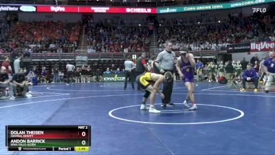 2A-126 lbs Champ. Round 1 - Andon Barrick, Iowa Falls-Alden vs Dolan Theisen, Central DeWitt