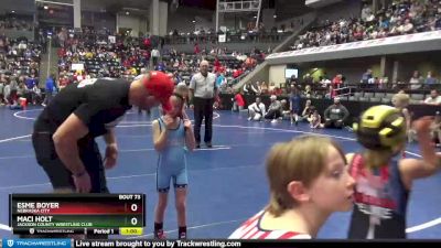 50-53 lbs Round 3 - Maci Holt, Jackson County Wrestling Club vs Esme Boyer, Nebraska City