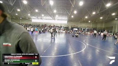 102 lbs Quarterfinal - Drayger Cloward, Uintah Jr High Wrestling vs River Moosman, Sons Of Atlas