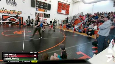 92 lbs Cons. Semi - Dax Mangus, North Big Horn Rams vs Parker Rayner, Powell Wrestling Club