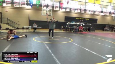 114 lbs Round 3 - Caleb Arroyo, Moen Wrestling Academy vs Hollis Brunet, Moen Wrestling Academy