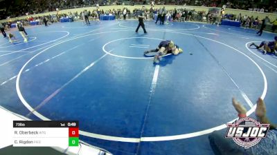 73 lbs Round Of 32 - Rylan Oberbeck, West Texas Grapplers vs Cason Rigdon, Piedmont