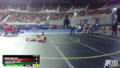 D4-106 lbs 3rd Place Match - Aidan Belloc, Santa Cruz Valley Union Hs vs Merrik Williams, Morenci Jr./Sr.