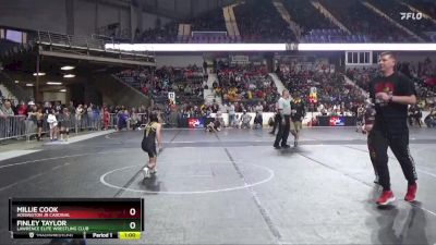 85 lbs Quarterfinal - Finley Taylor, Lawrence Elite Wrestling Club vs Millie Cook, Hoisington Jr Cardinal