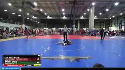 65 lbs Round 1 (4 Team) - Jaxon Davis, GREAT NECK WC vs Lucas Kohler, NORTH CAROLINA WRESTLING FACTORY - BLUE