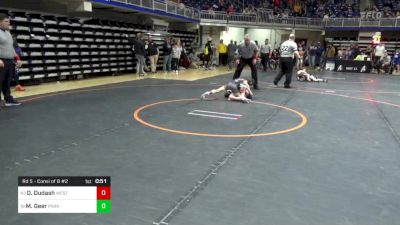 65 lbs Rd 5 - Consi Of 8 #2 - Dylan Dudash, West Middlesex vs Mason Geer, Parkland