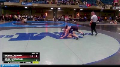 157 lbs Quarterfinal - Bryce McDonough, Luther College vs Nathan Callaway, Millikin University