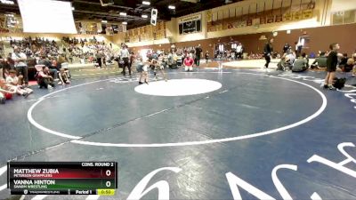 63 lbs Cons. Round 2 - Matthew Zubia, Peterson Grapplers vs Vanna Hinton, Swarm Wrestling