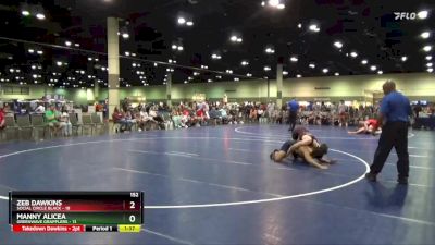 152 lbs Round 1 (6 Team) - Manny Alicea, Greenwave Grapplers vs Zeb Dawkins, Social Circle Black